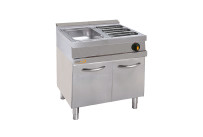 Elektro-Bain-Marie, GN 2/1, H 150 mm, Unterbau mit Türen