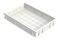 Nudelteig-Box Boden und Seiten perforiert, Polyethylen, weiß, 600 x 400 x 100 mm