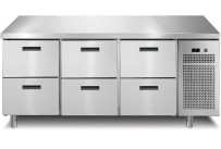 Kühltisch 6 Schubladen ohne Aufkantung