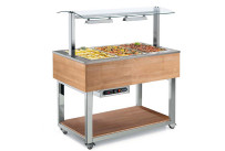 Büfett-Element Bain-Marie Wanne 1169 mm GN 3/1 Vollverkleidung Kirsche hell