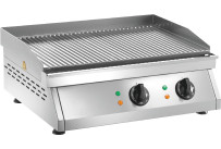 Elektro-Grillplatte gerillt 2 Heizzonen 600 x 500 x 200 mm