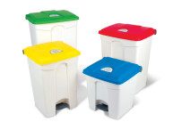 Treteimer 30 l rechteckig grau / blau 398 x 410 x 435 mm