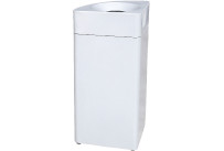 Selbstlöschender Abfalleimer 40 l, 1/4 Kreis, weiß