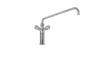 Einlocharmatur Mischbatterie lange Säule Schwenkhahn Auslauf 450 mm H=475 mm