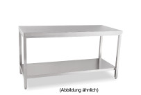 Arbeitstisch verschweißt mit Ablageboden ohne Aufkantung 1300 x 600 x 850 mm