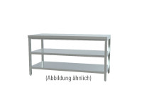 Arbeitstisch verschweißt mit 2 Böden ohne Aufkantung 1100 x 700 x 850 mm