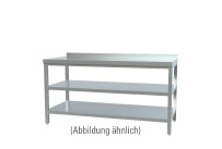 Arbeitstisch verschweißt mit 2 Böden mit 50 mm Aufkantung 800 x 700 x 850 mm
